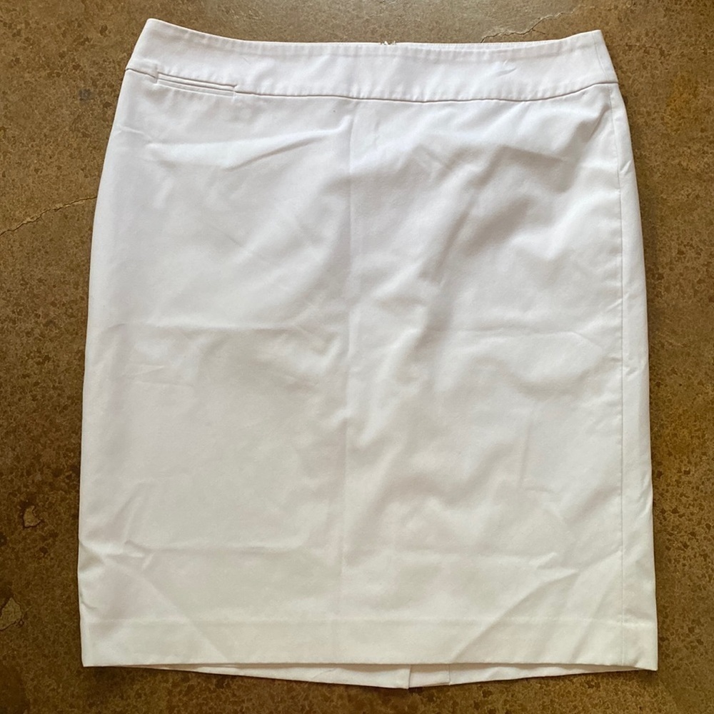 Talbots White Lined Stretch Flat Front Pencil Ski… - image 1